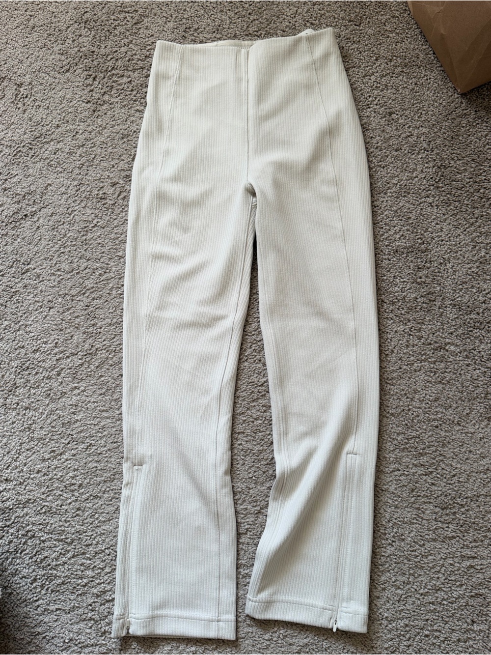 lululemon athletica Off-White Ribbed Sweatpants